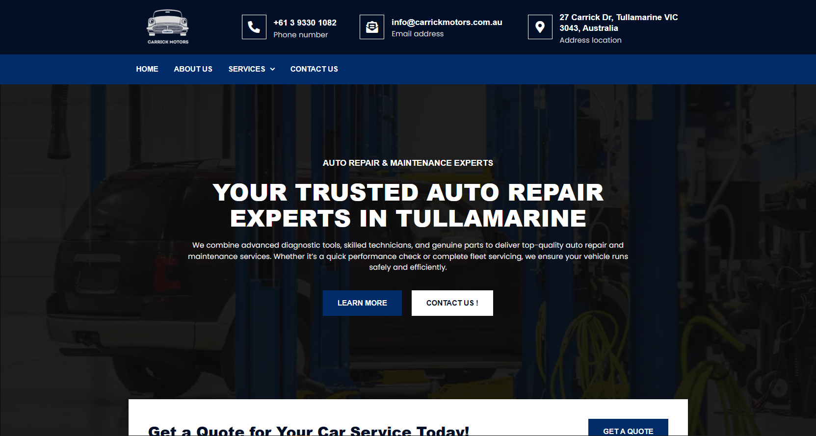 Carrick Motors website revamped on desktop