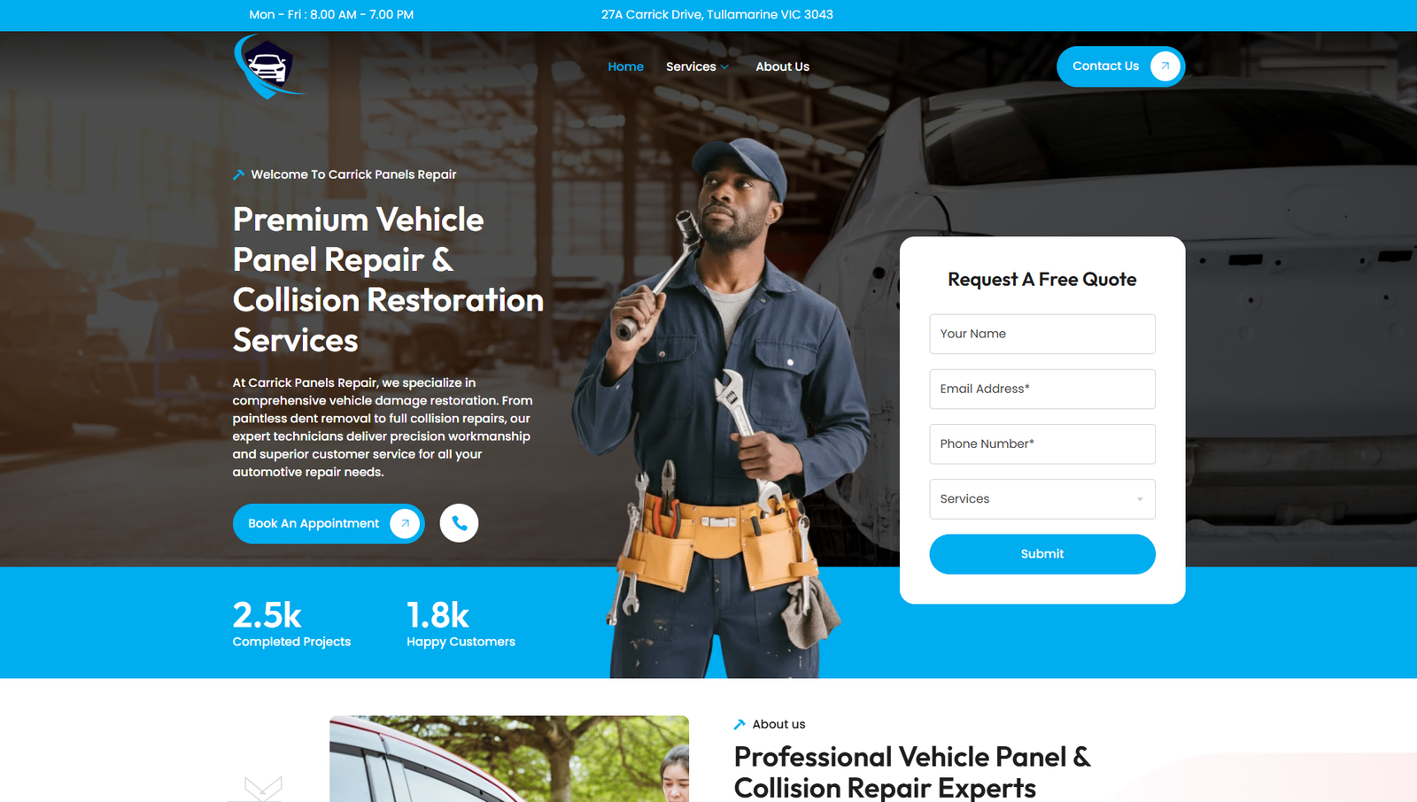 Carrick Panels Repair Website