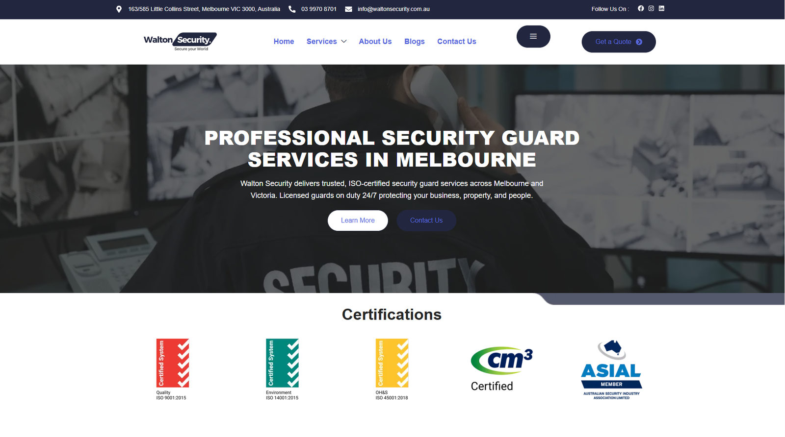 Walton Security Website